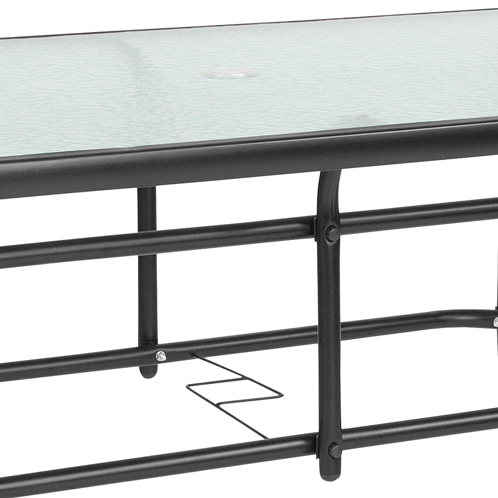 Flash Furniture - Tory Contemporary Patio Table - Clear Top/Black Frame_4