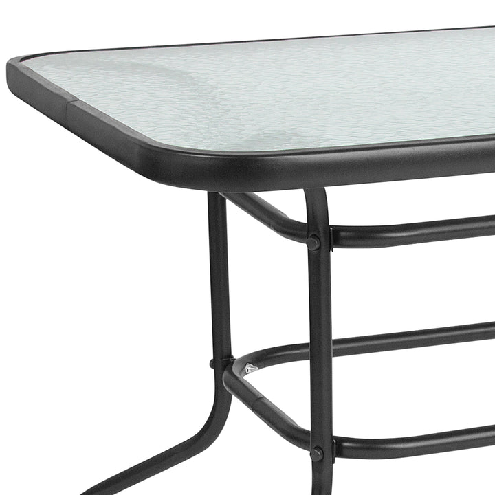 Flash Furniture - Tory Contemporary Patio Table - Clear Top/Black Frame_2