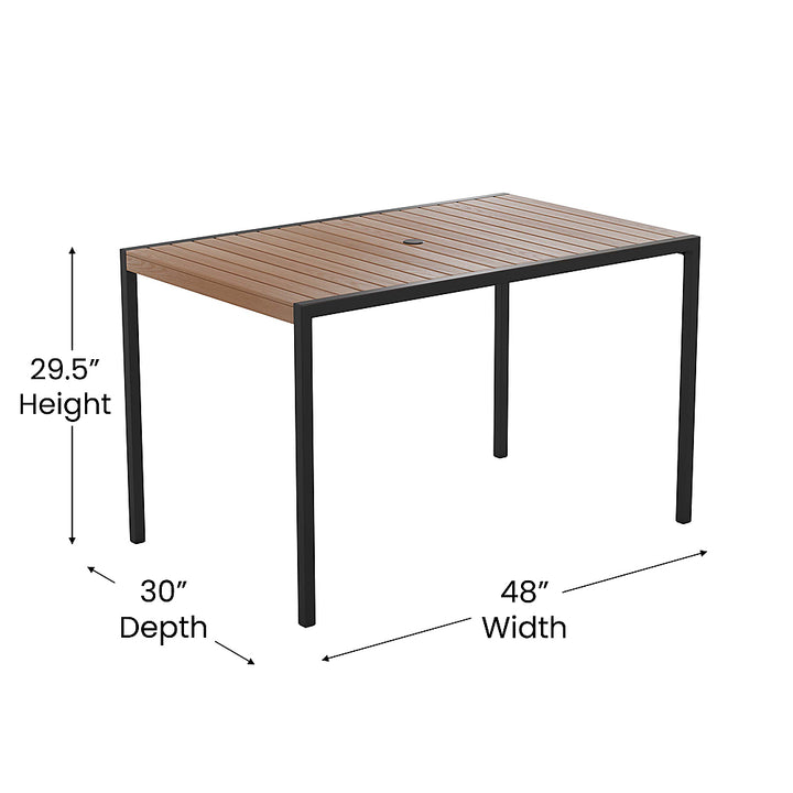 Flash Furniture - Lark Modern Patio Table - Teak_4