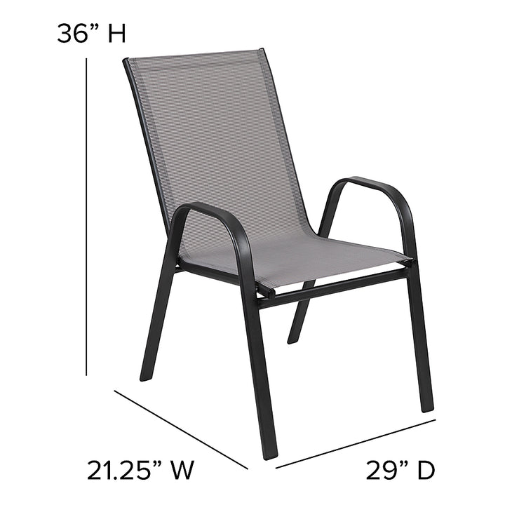 Flash Furniture - Brazos Outdoor Round Contemporary  5 Piece Patio Set - Gray_3