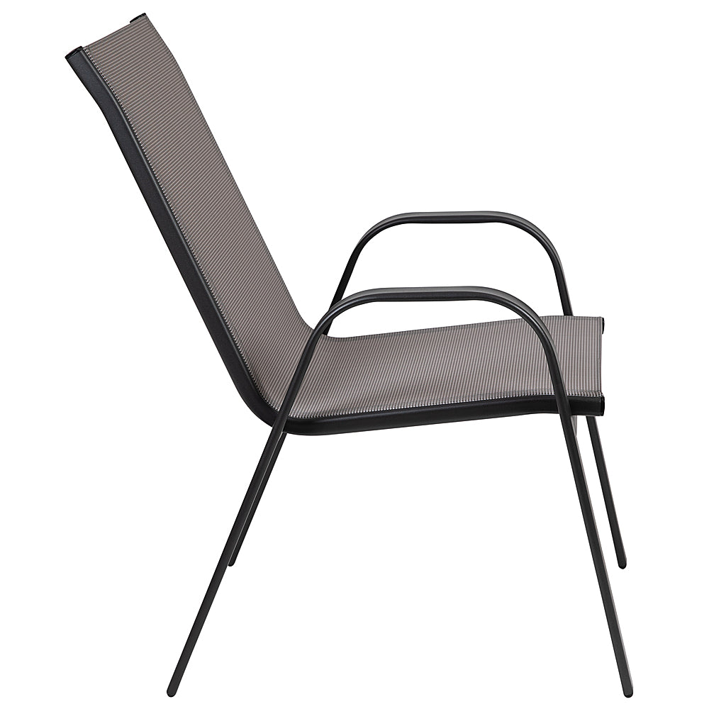 Flash Furniture - Brazos Outdoor Round Contemporary  5 Piece Patio Set - Gray_2