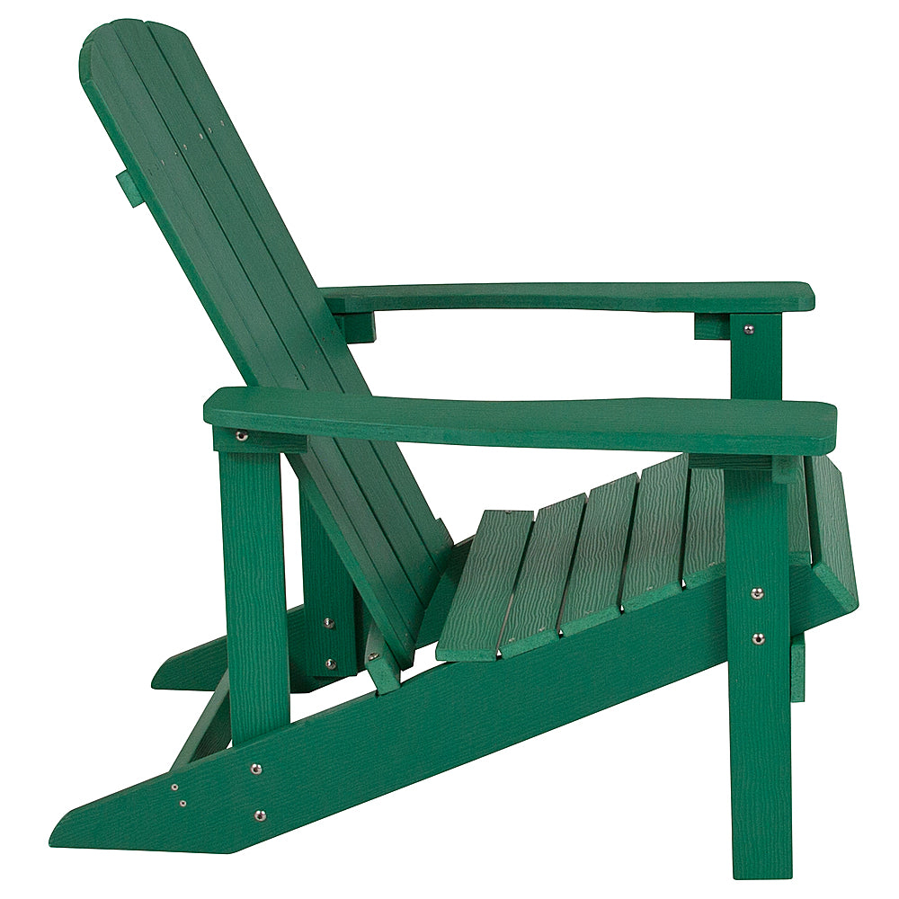 Flash Furniture - Charlestown Star and Moon Fire Pit with Mesh Cover & 4 Green Poly Resin Adirondack Chairs - Green_1