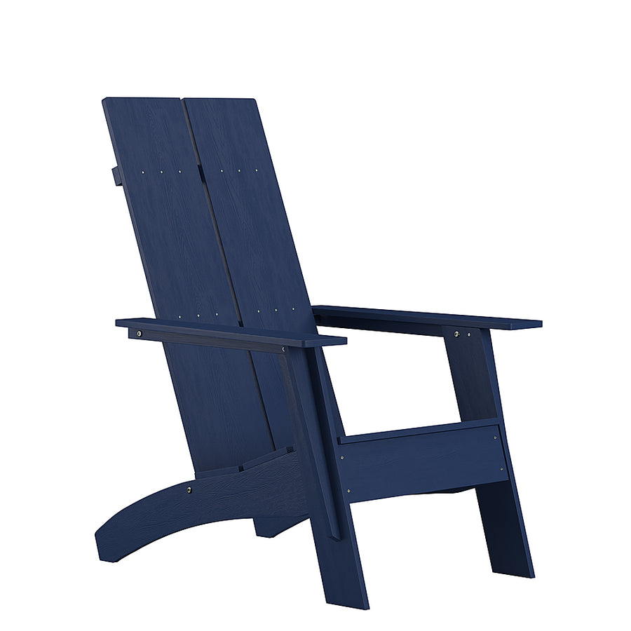 Flash Furniture - Sawyer Blue Modern Dual Slat Back Indoor/Outdoor Adirondack Style Patio Chair - Navy_0