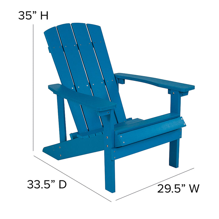 Flash Furniture - Charlestown Adirondack Chairs and Fire Pit - Blue_5