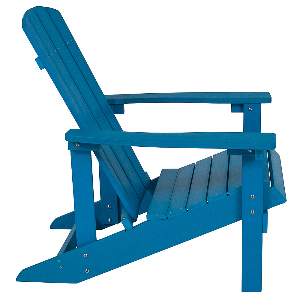Flash Furniture - Charlestown Adirondack Chairs and Fire Pit - Blue_1
