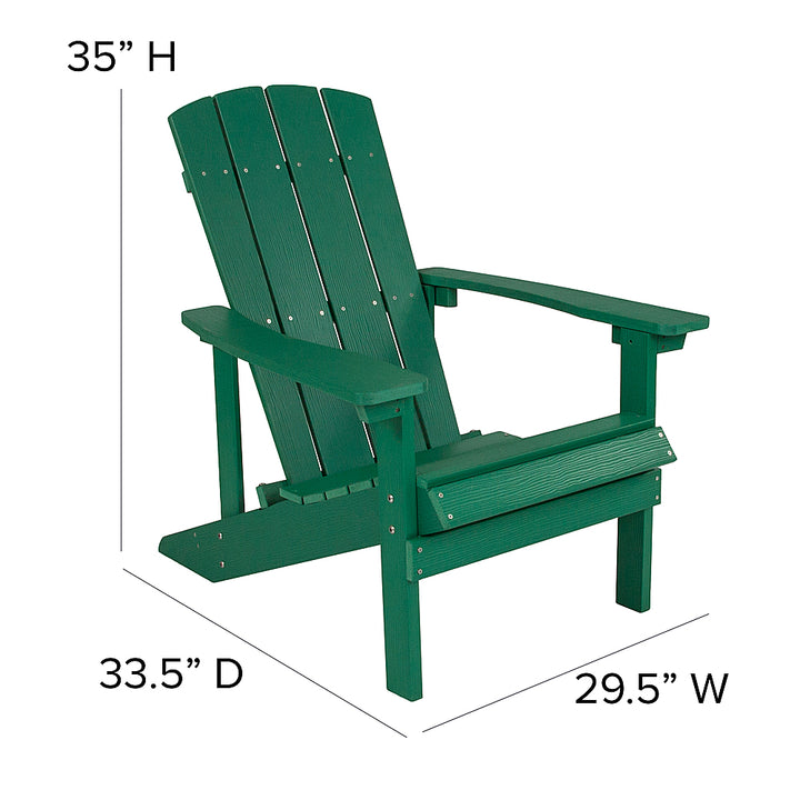 Flash Furniture - Charlestown Adirondack Chairs and Fire Pit - Green_6