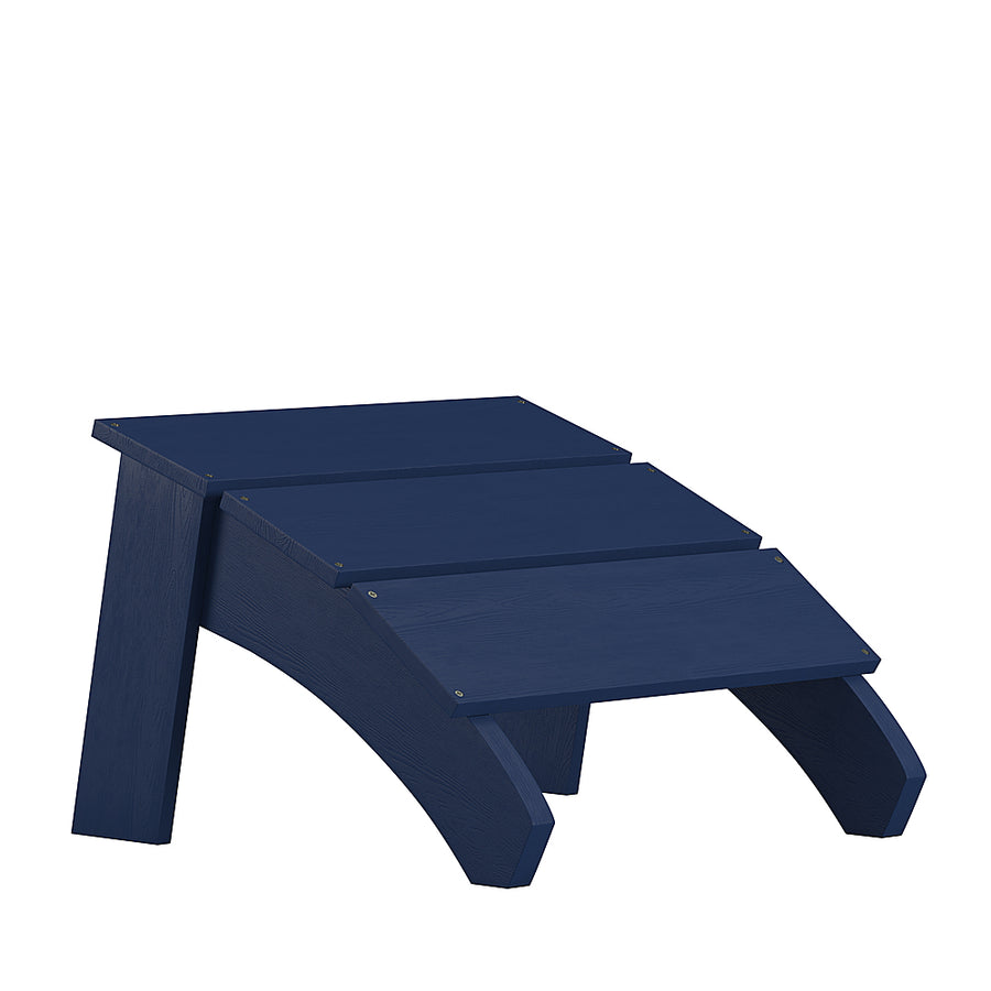 Flash Furniture - Sawyer Blue Indoor/Outdoor Poly Resin Adirondack Style Ottoman - Navy_0
