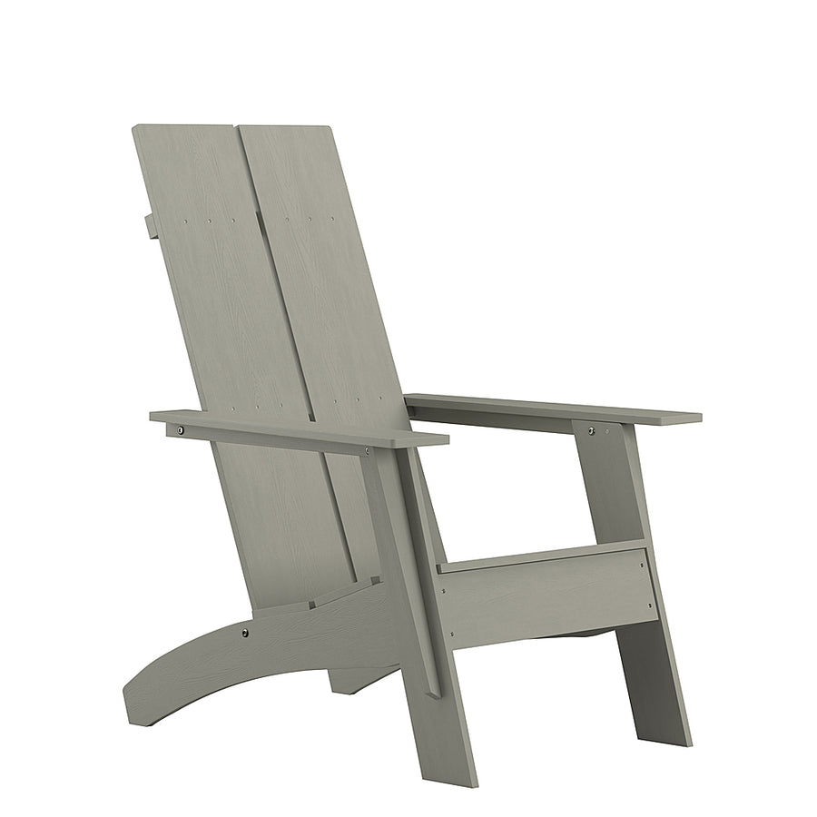 Flash Furniture - Sawyer Modern Dual Slat Back Indoor/Outdoor Adirondack Style Patio Chair - Gray_0