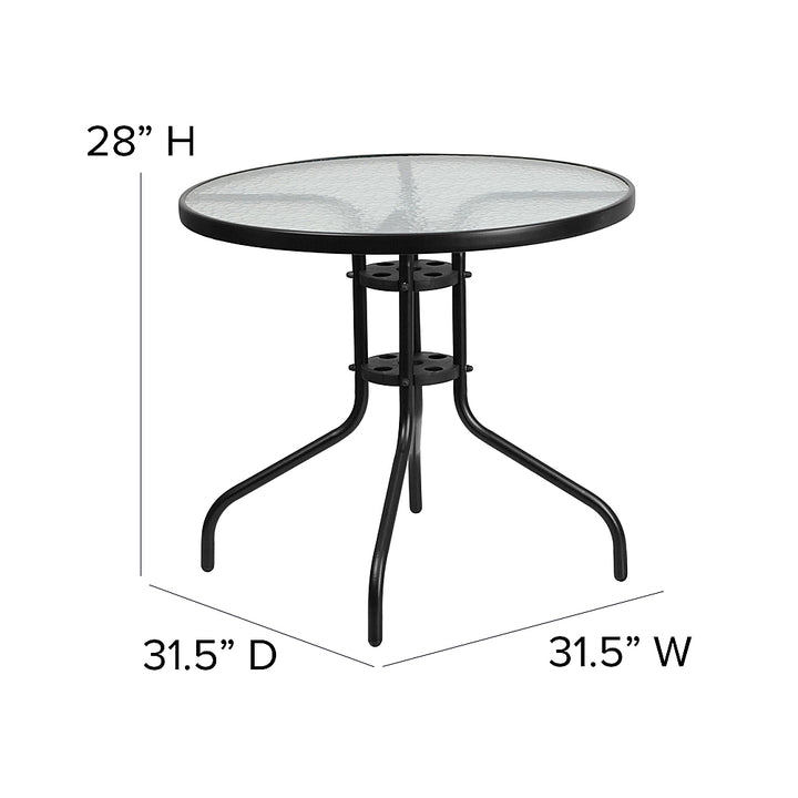 Flash Furniture - Brazos Outdoor Round Contemporary  5 Piece Patio Set - Brown_5