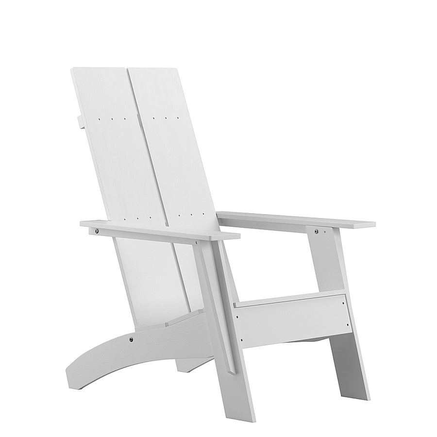 Flash Furniture - Sawyer Modern Dual Slat Back Indoor/Outdoor Adirondack Style Patio Chair - White_0