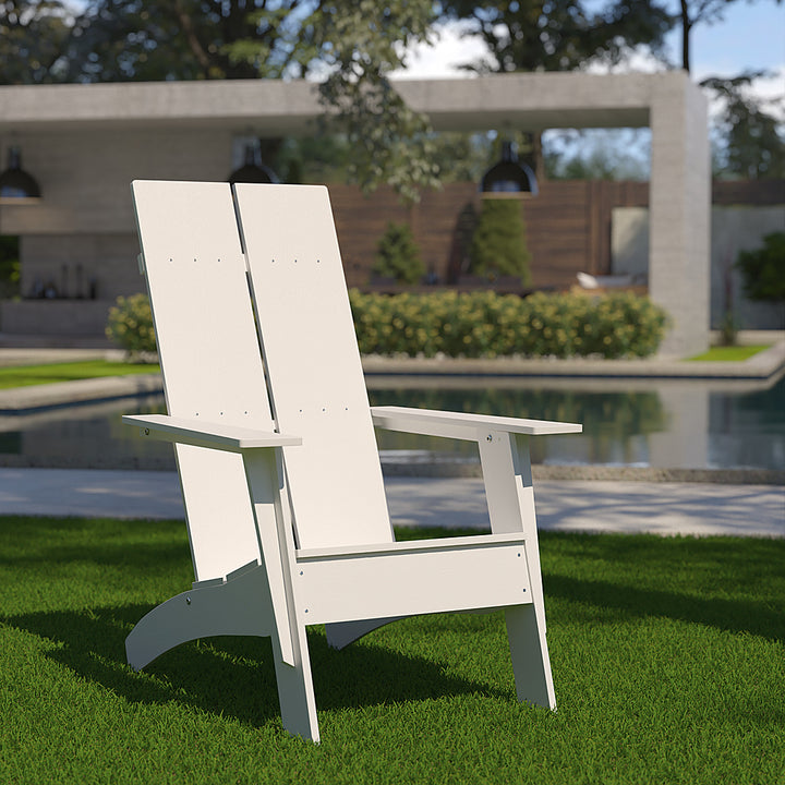 Flash Furniture - Sawyer Modern Dual Slat Back Indoor/Outdoor Adirondack Style Patio Chair - White_7