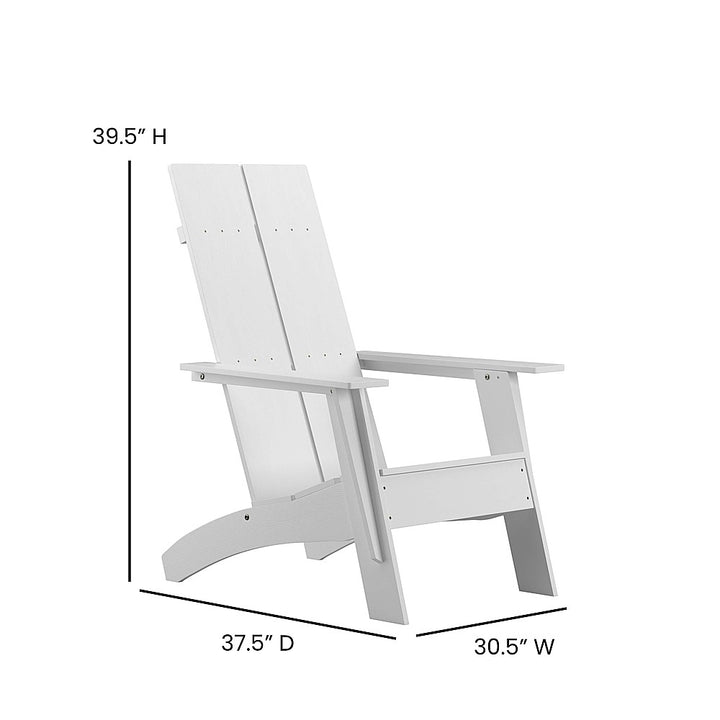 Flash Furniture - Sawyer Modern Dual Slat Back Indoor/Outdoor Adirondack Style Patio Chair - White_5