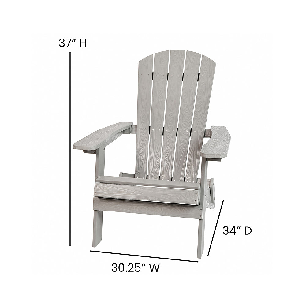 Flash Furniture - Charlestown Adirondack Chair - Gray_7