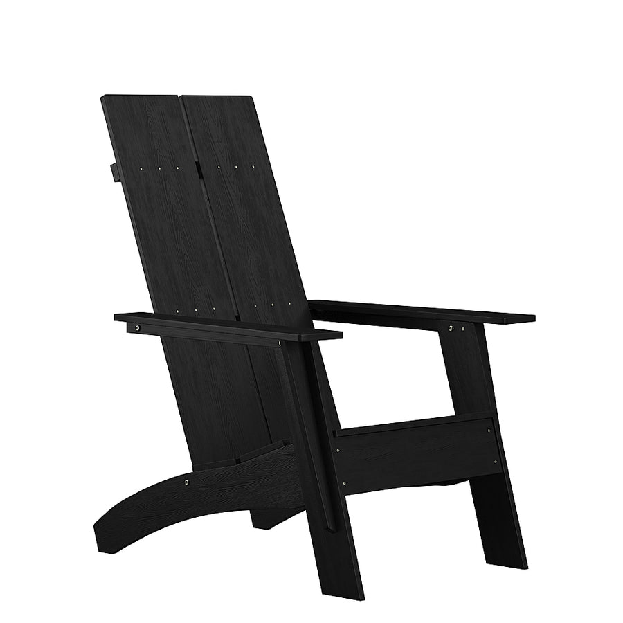 Flash Furniture - Sawyer Modern Dual Slat Back Indoor/Outdoor Adirondack Style Patio Chair - Black_0