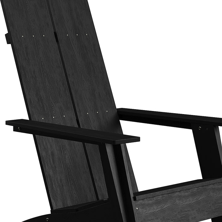 Flash Furniture - Sawyer Modern Dual Slat Back Indoor/Outdoor Adirondack Style Patio Chair - Black_2