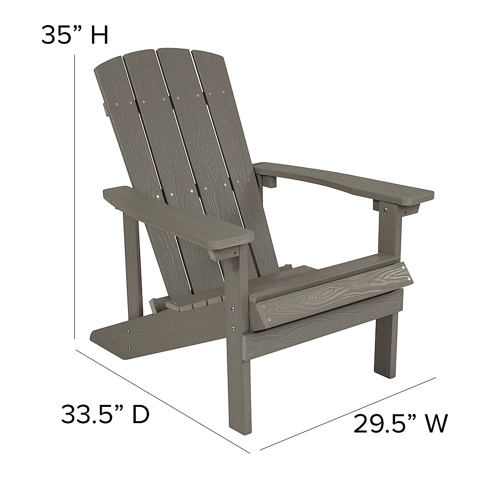 Flash Furniture - Charlestown Star and Moon Fire Pit with Mesh Cover & 2 Lt. Gray Poly Resin Adirondack Chairs - Light Gray_5