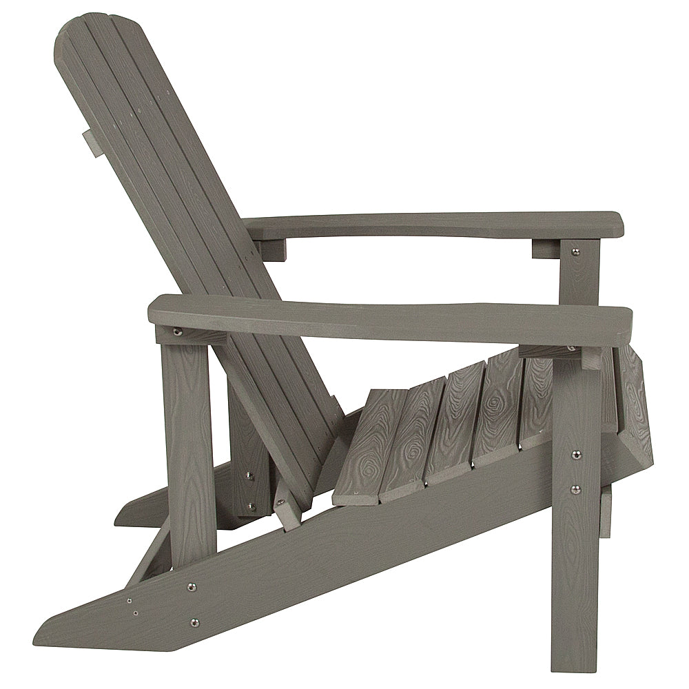 Flash Furniture - Charlestown Star and Moon Fire Pit with Mesh Cover & 2 Lt. Gray Poly Resin Adirondack Chairs - Light Gray_2