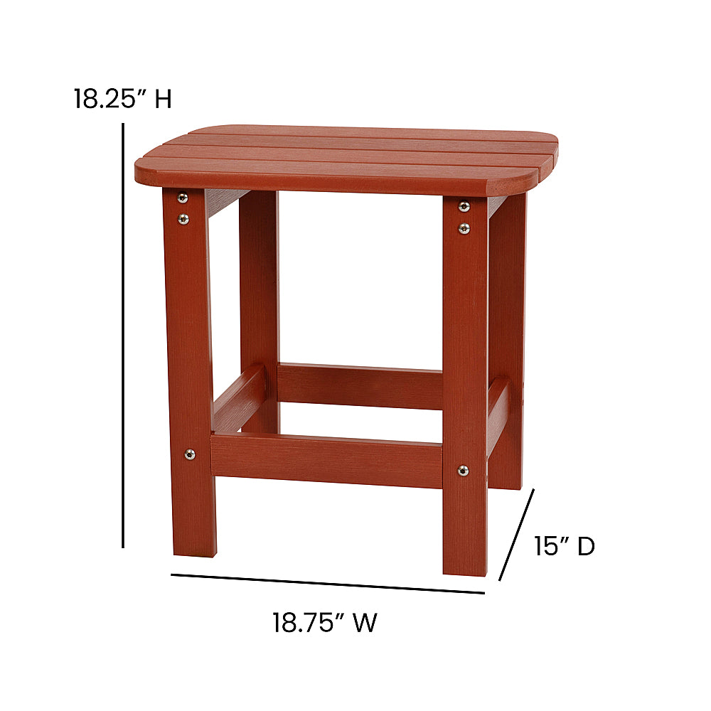 Flash Furniture - Charlestown Classic Adirondack Side Table - Red_3