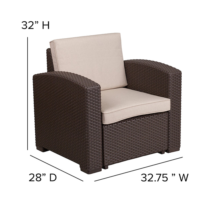 Flash Furniture - Seneca Outdoor  Contemporary Resin 5 Piece Patio Set - Chocolate Brown_2