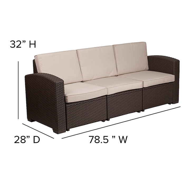 Flash Furniture - Seneca Outdoor  Contemporary Resin 5 Piece Patio Set - Chocolate Brown_3