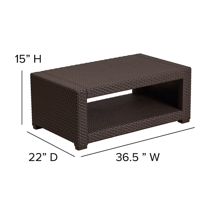 Flash Furniture - Seneca Outdoor  Contemporary Resin 5 Piece Patio Set - Chocolate Brown_4