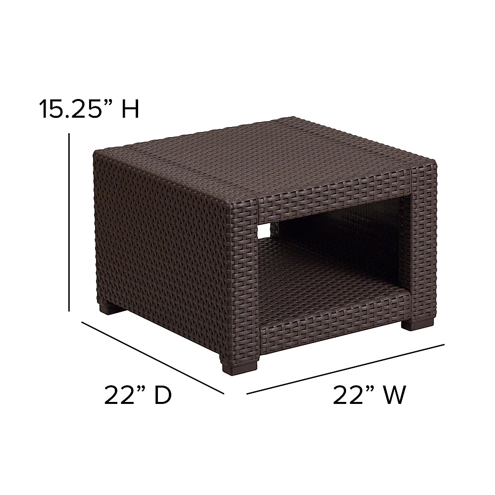 Flash Furniture - Seneca Outdoor  Contemporary Resin 5 Piece Patio Set - Chocolate Brown_5