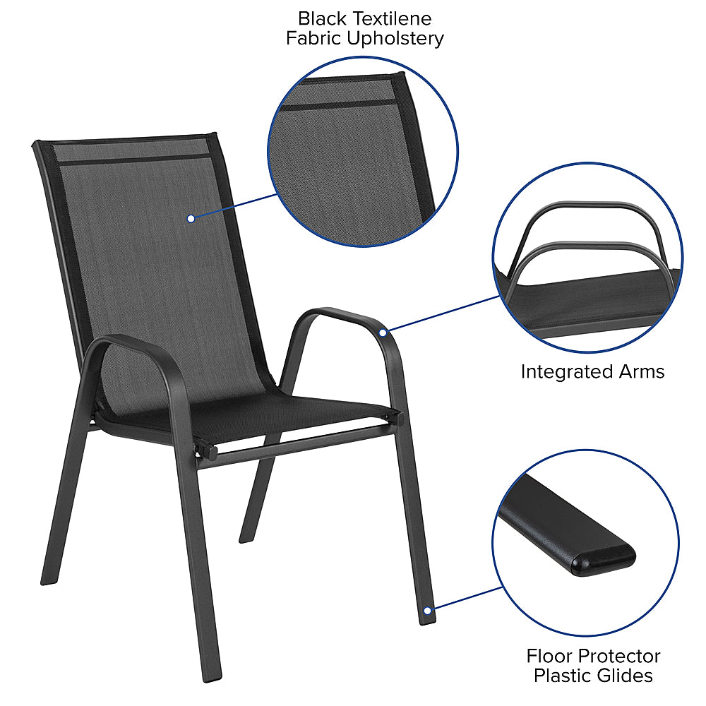Flash Furniture - Brazos Patio Chair (set of 4) - Black_9