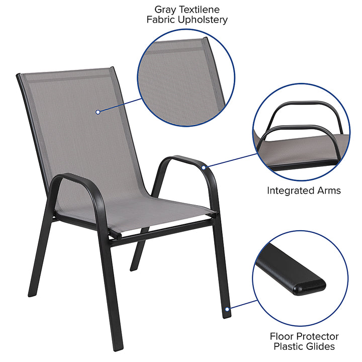 Flash Furniture - Brazos Patio Chair (set of 4) - Gray_8