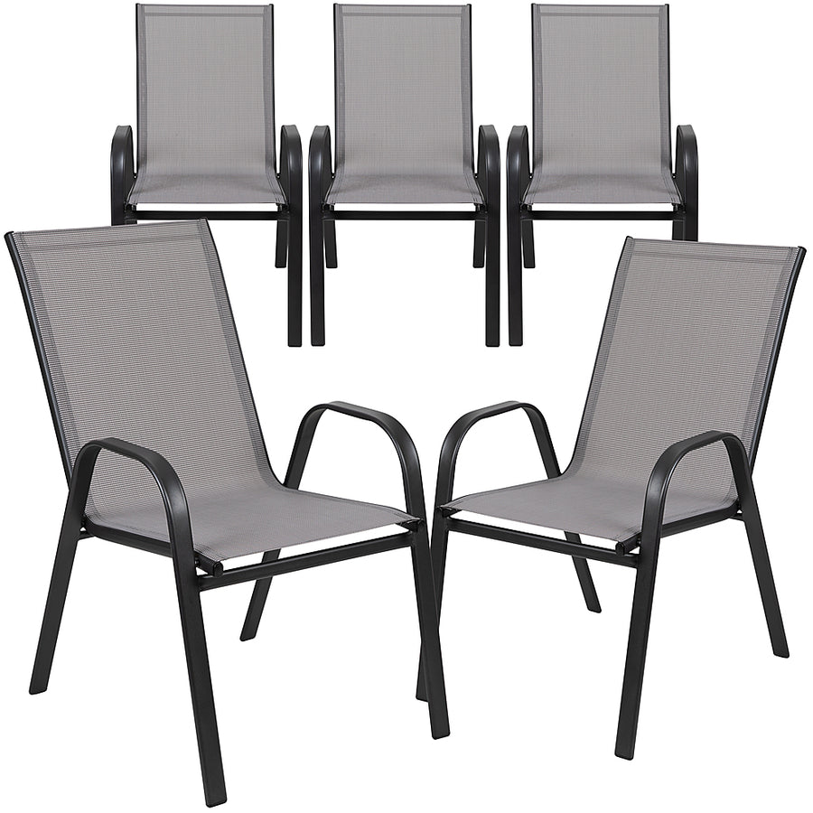 Flash Furniture - Brazos Patio Chair (set of 5) - Gray_0