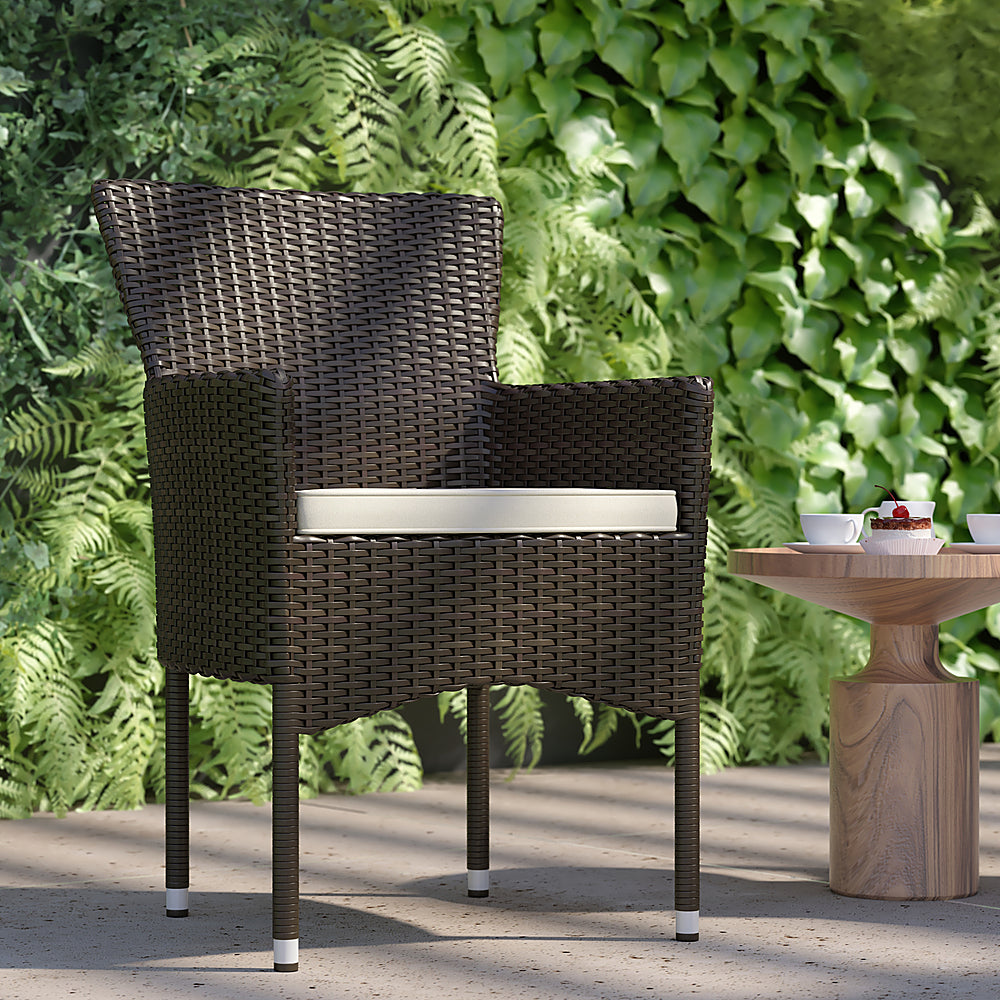 Flash Furniture - Maxim Patio Chair (set of 2) - Espresso/Cream_4
