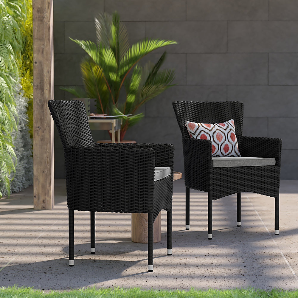 Flash Furniture - Maxim Patio Chair (set of 2) - Black/Gray_7