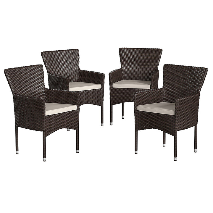Flash Furniture - Maxim Patio Chair (set of 4) - Espresso/Cream_0