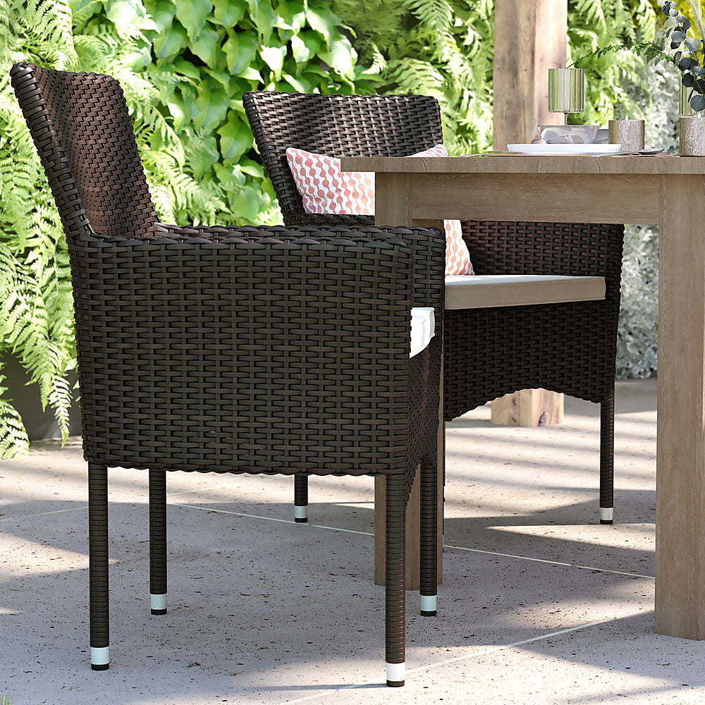 Flash Furniture - Maxim Patio Chair (set of 4) - Espresso/Cream_4