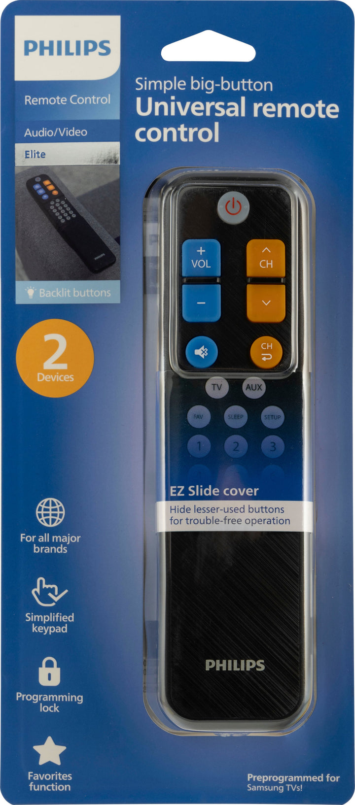 Philips - Elite EZ Slide 2-Device Universal Remote, Black_8