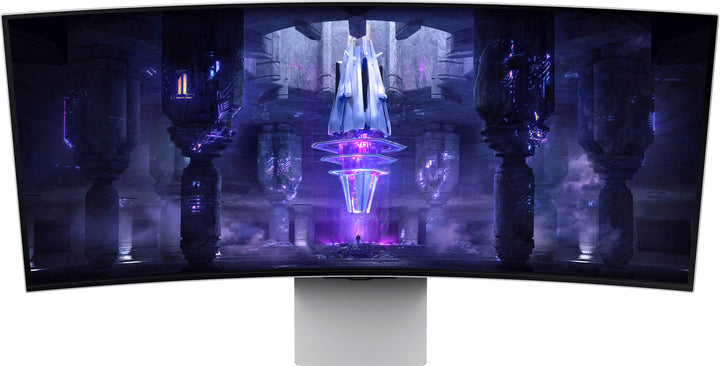 Samsung - Odyssey 34" OLED Curved WQHD FreeSync Premium Pro Smart Gaming Monitor with HDR400 - Silver_16