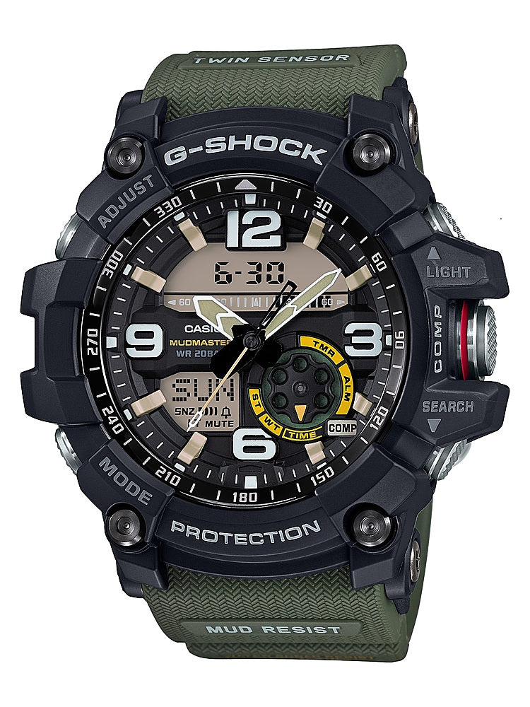 Casio - Men's G-Shock Mudmaster Twin-Sensor Analog-Digital 55mm Watch - Green_0