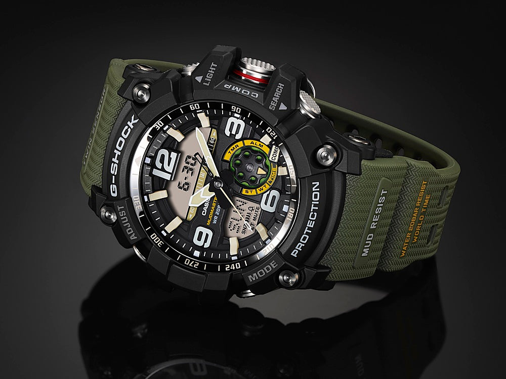 Casio - Men's G-Shock Mudmaster Twin-Sensor Analog-Digital 55mm Watch - Green_5