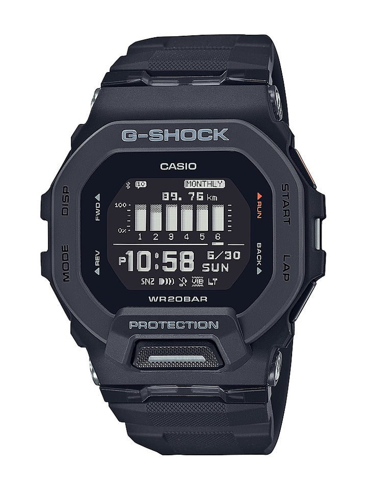 Casio - Men's G-Shock Power Trainer with Bluetooth Mobile Link 46mm Watch - Black_0