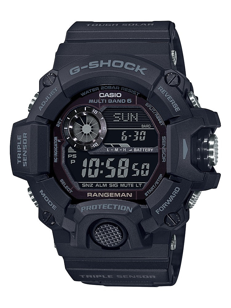 Casio - Men's G-Shock Rangeman Triple-Sensor Atomic Solar 54mm Watch - Black_0