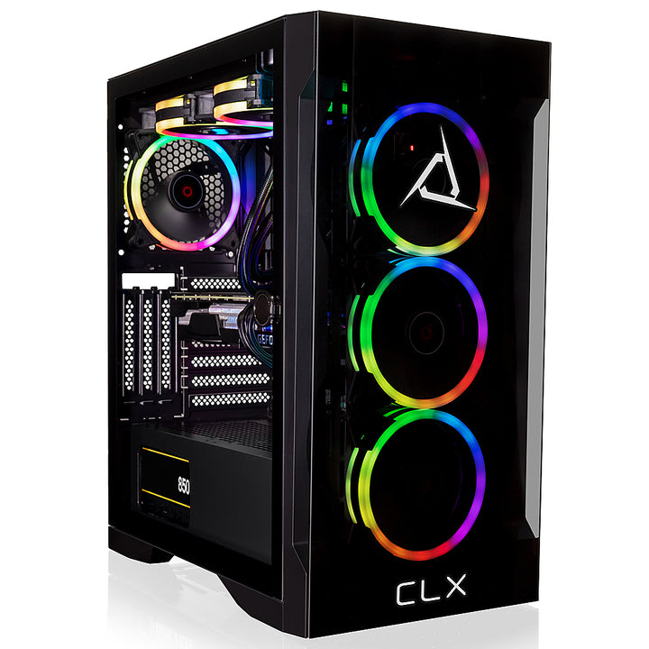 CLX - SET Gaming Desktop - AMD Ryzen 9 7900X - 32GB DDR5 4800 Memory - NVIDIA GeForce RTX 4080 - 1TB NVMe M.2 SSD + 4TB HDD - Black_0