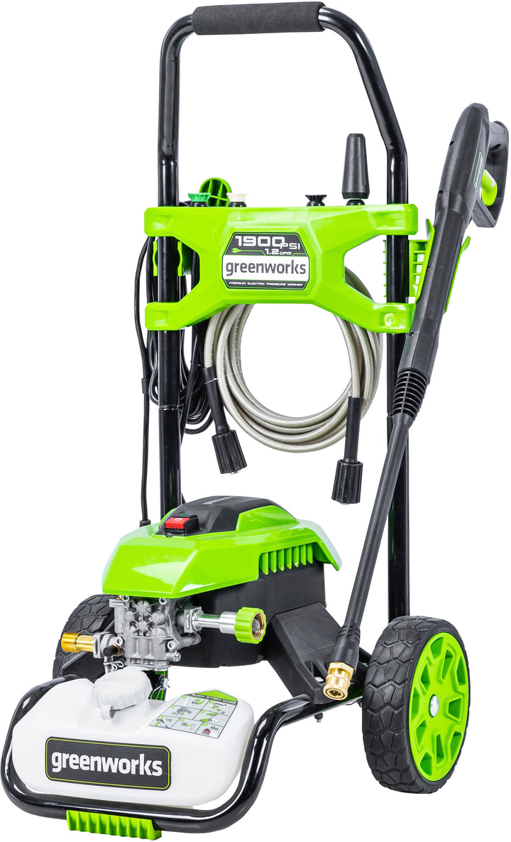 Greenworks - Electric Pressure Washer up to 1900 PSI at 1.2 GPM - Green_0