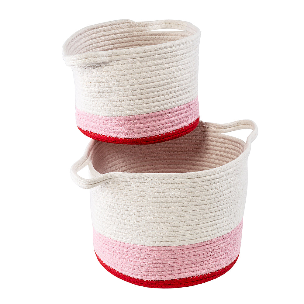 Honey-Can-Do - Nesting Cotton Rope Storage Basket Set Ombré - White_9