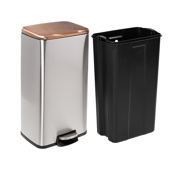 Honey-Can-Do - Set of Stainless Steel Step Trash Cans with Lid - Silver_5