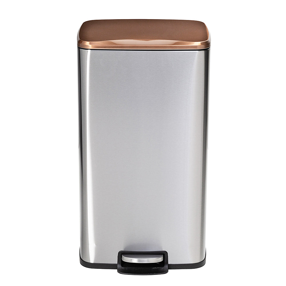 Honey-Can-Do - Set of Stainless Steel Step Trash Cans with Lid - Silver_1