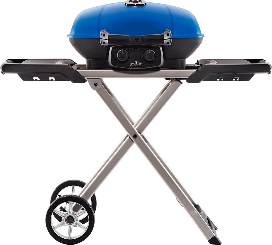 Napoleon - TravelQ 285X Portable Propane Gas Grill with Scissor Cart, Blue - Blue_0