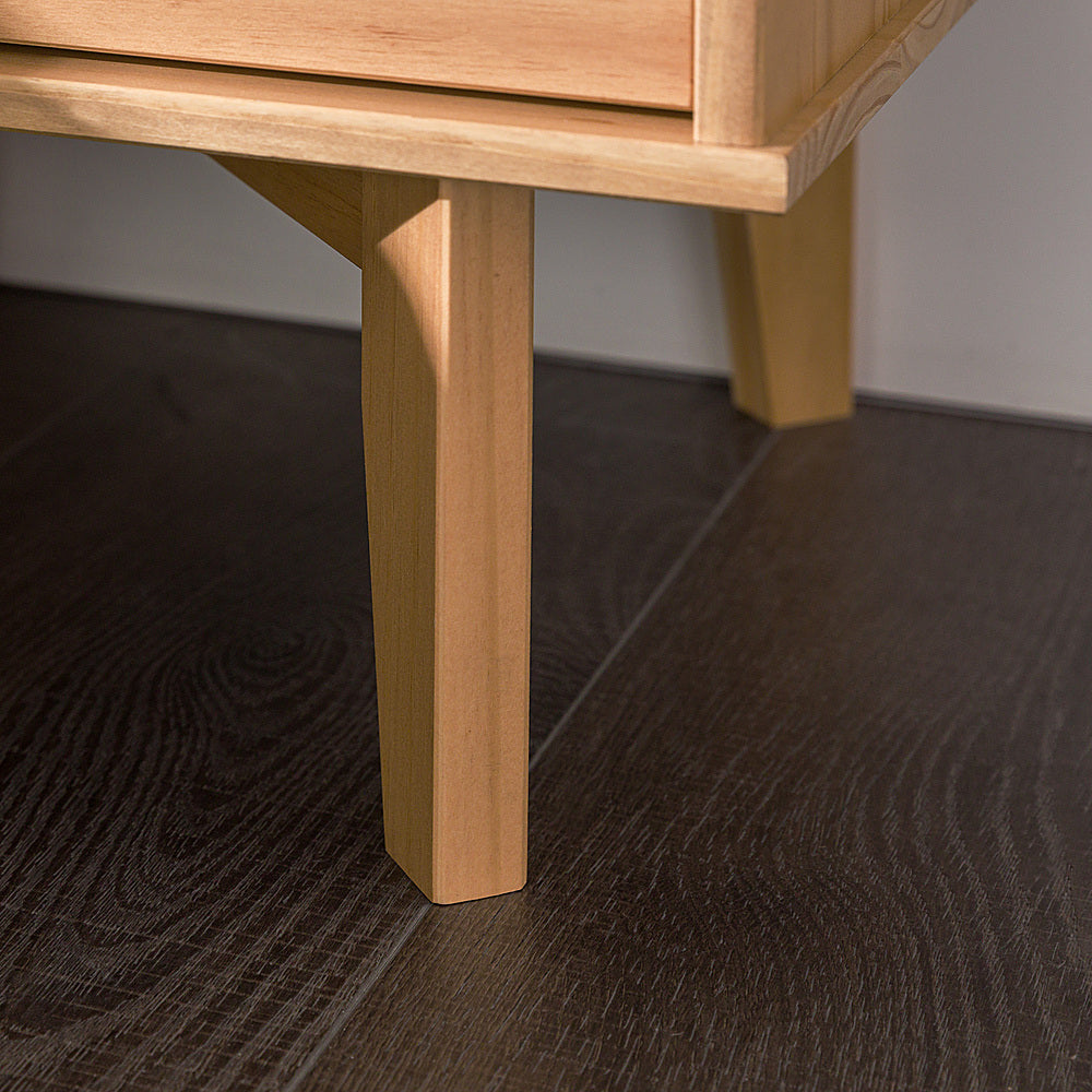 Walker Edison - Mid-Century Modern Solid Wood 2-Drawer Nightstand - Natural Pine_11