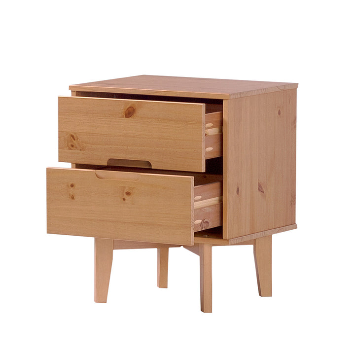 Walker Edison - Mid-Century Modern Solid Wood 2-Drawer Nightstand - Natural Pine_5