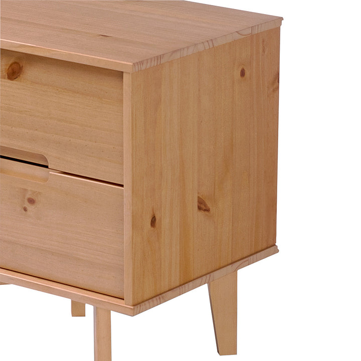 Walker Edison - Mid-Century Modern Solid Wood 2-Drawer Nightstand - Natural Pine_12