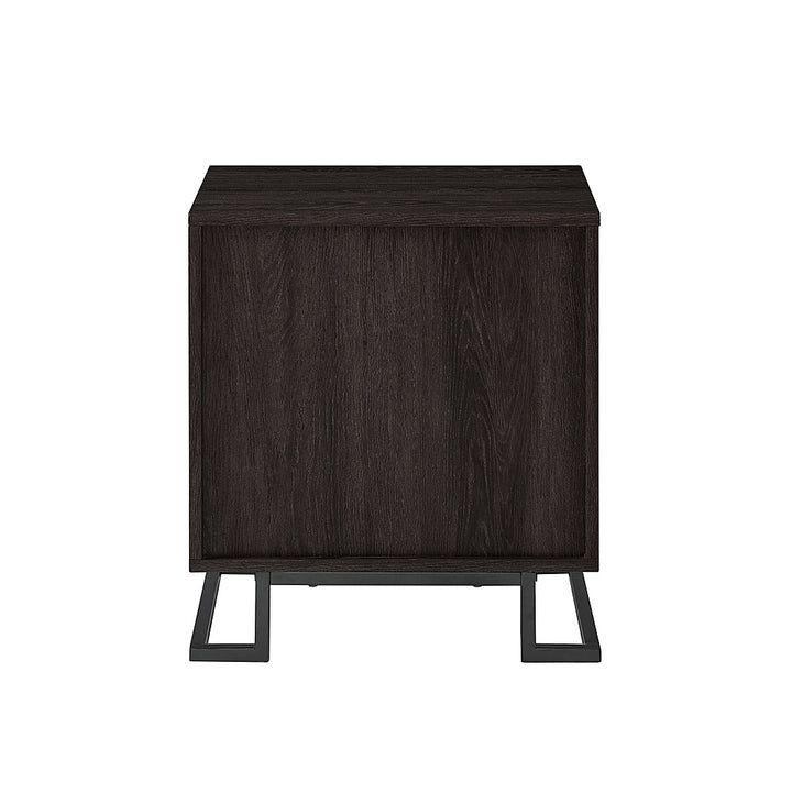 Walker Edison - Contemporary 1-Drawer Metal and Wood Nightstand - Charcoal_5