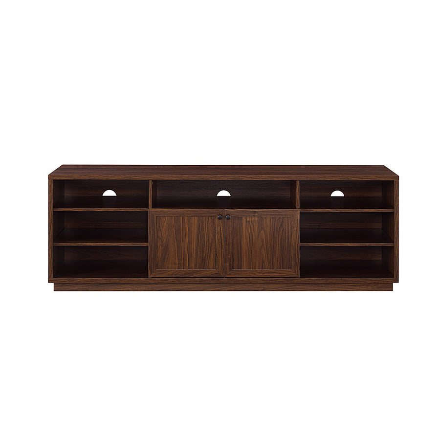 Walker Edison - Transitional Open and Closed-Storage Media Console for TVs up to 75” - Dark Walnut_0